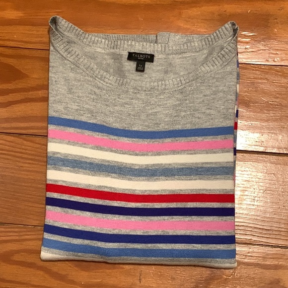 Talbots Petites MULTI-STRIPE SIDE-BUTTON
SWEATER  Size Large p - Picture 8 of 8